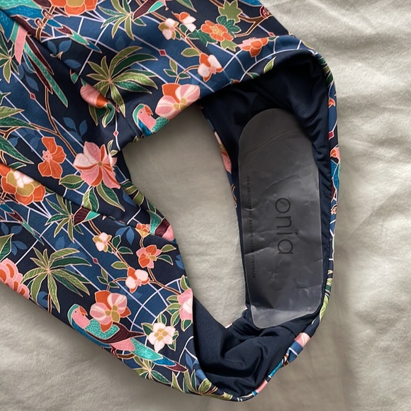 NWT ONIA Chelsea One Piece Bodysuit Swimsuit Navy Multi Jungle Mosaic - Picture 13 of 13